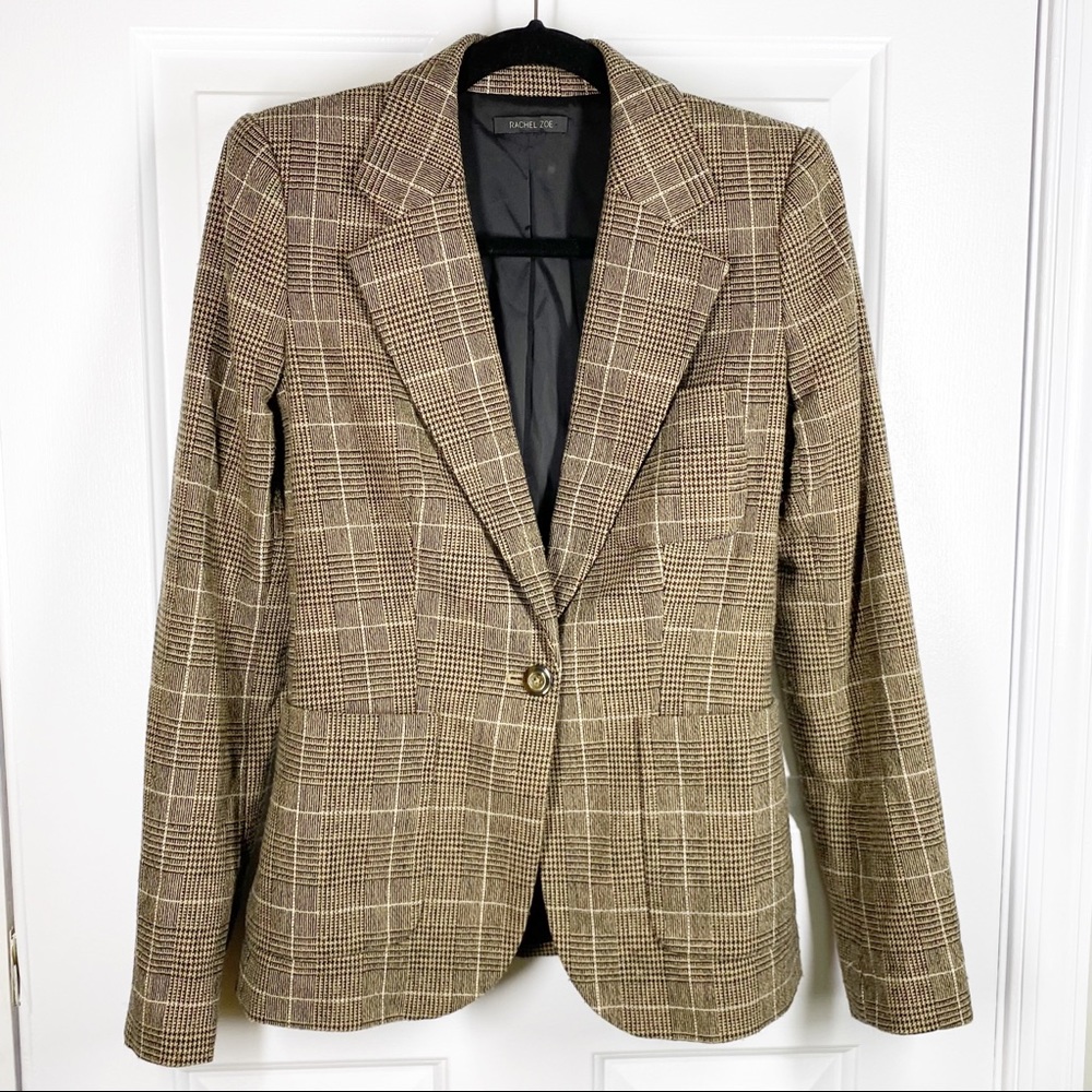 Rachel Zoe Plaid Houndstooth Blazer